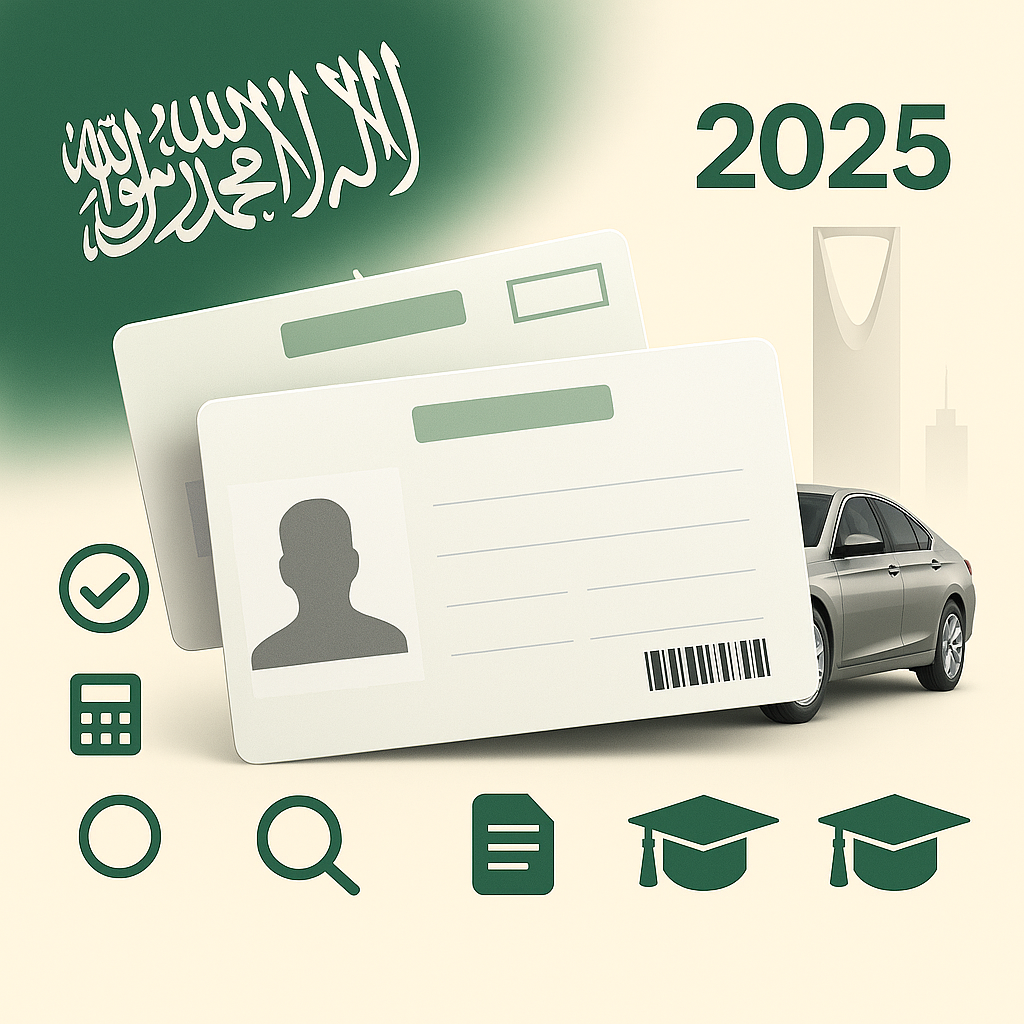 رخصة القيادة في السعودية 2025: دليلك الشامل لاستخراج رخصة القيادة والاستعلام والبدل الفاقد (للرجال والنساء)